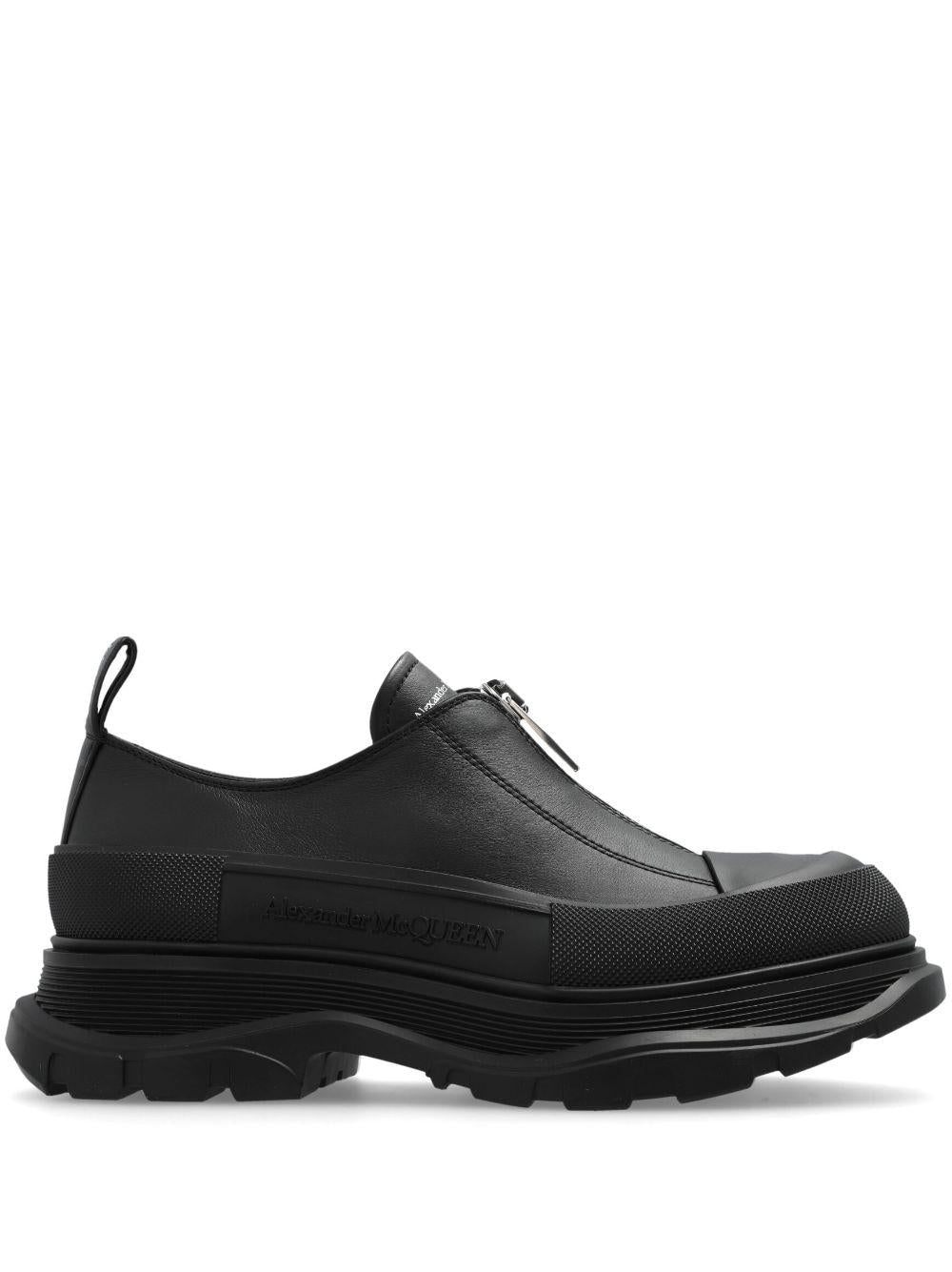 Logo-print zip sneakers<BR/><BR/><BR/> 797556 WHZ6U1000 ALEXANDER MCQUEEN 
