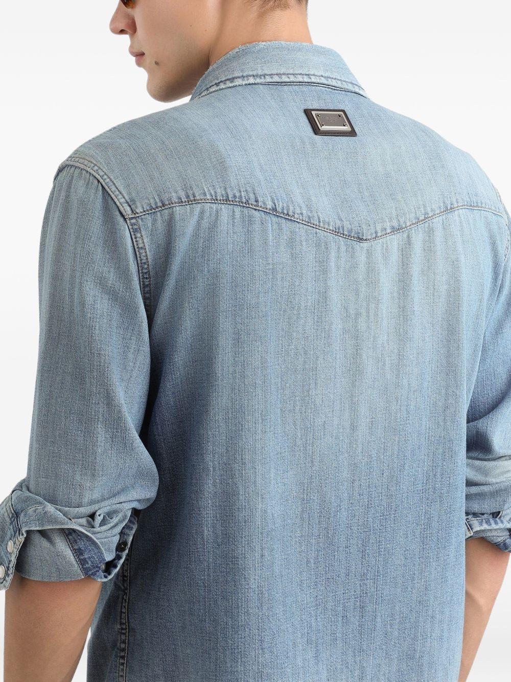 Distressed Western Shirt G5OD5D G8OJ3S9001 DOLCE & GABBANA 