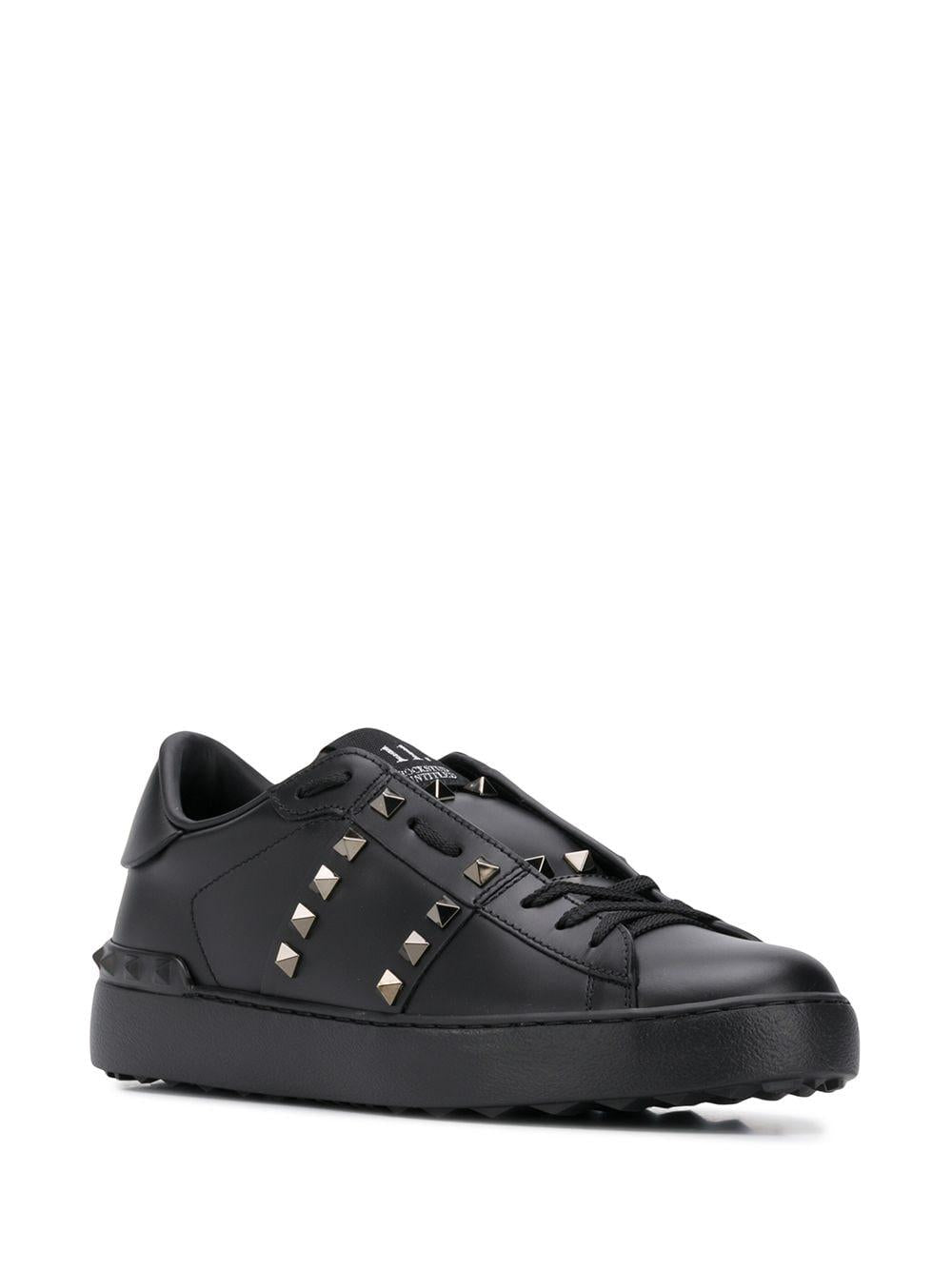 Black Untitled Rockstud leather sneakers XW2S0A01BXE 0NO VALENTINO GARAVANI 