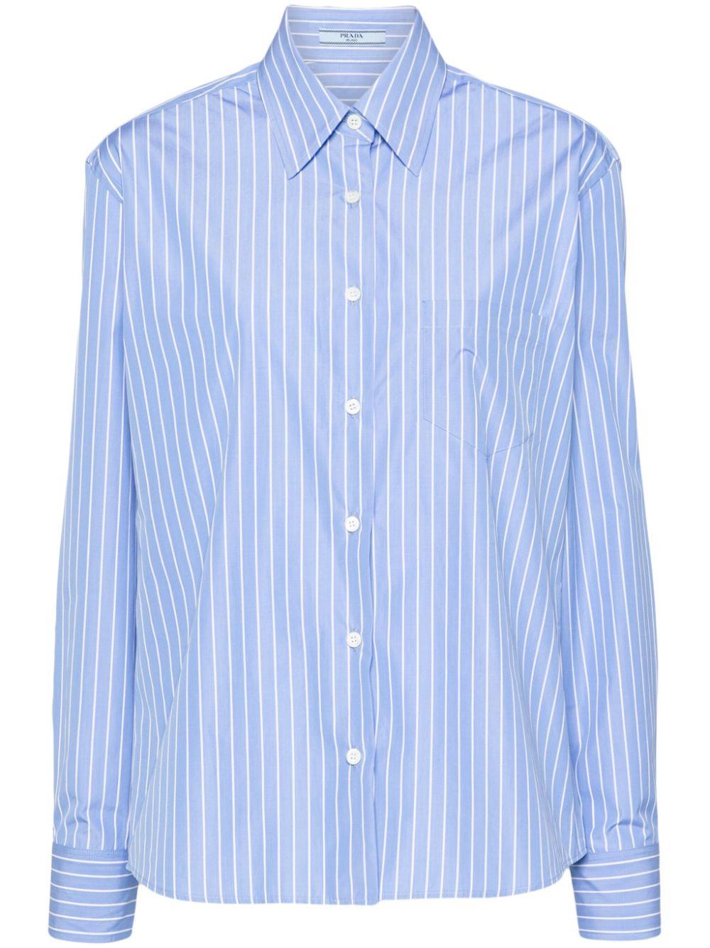 Striped poplin shirt<BR/><BR/><BR/> P436H 15DTF0013 PRADA 
