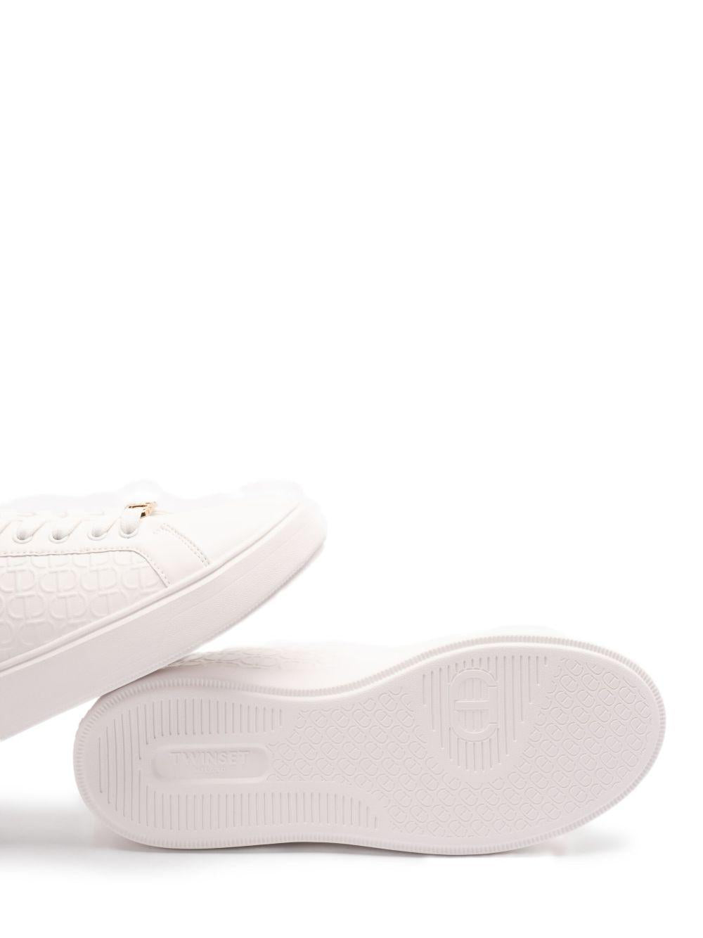 Leather sneakers with logo 251TCP01C 00001 TWINSET 