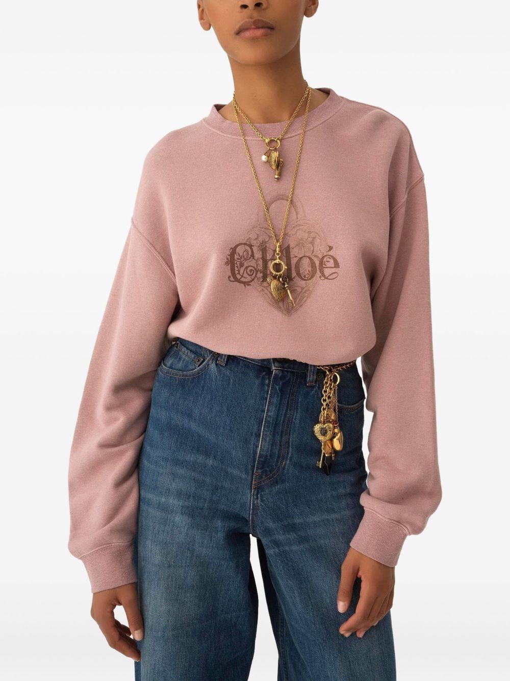 Oversized fleece sweatshirt with logo CH25WJH27194 6R5 CHLOÉ 