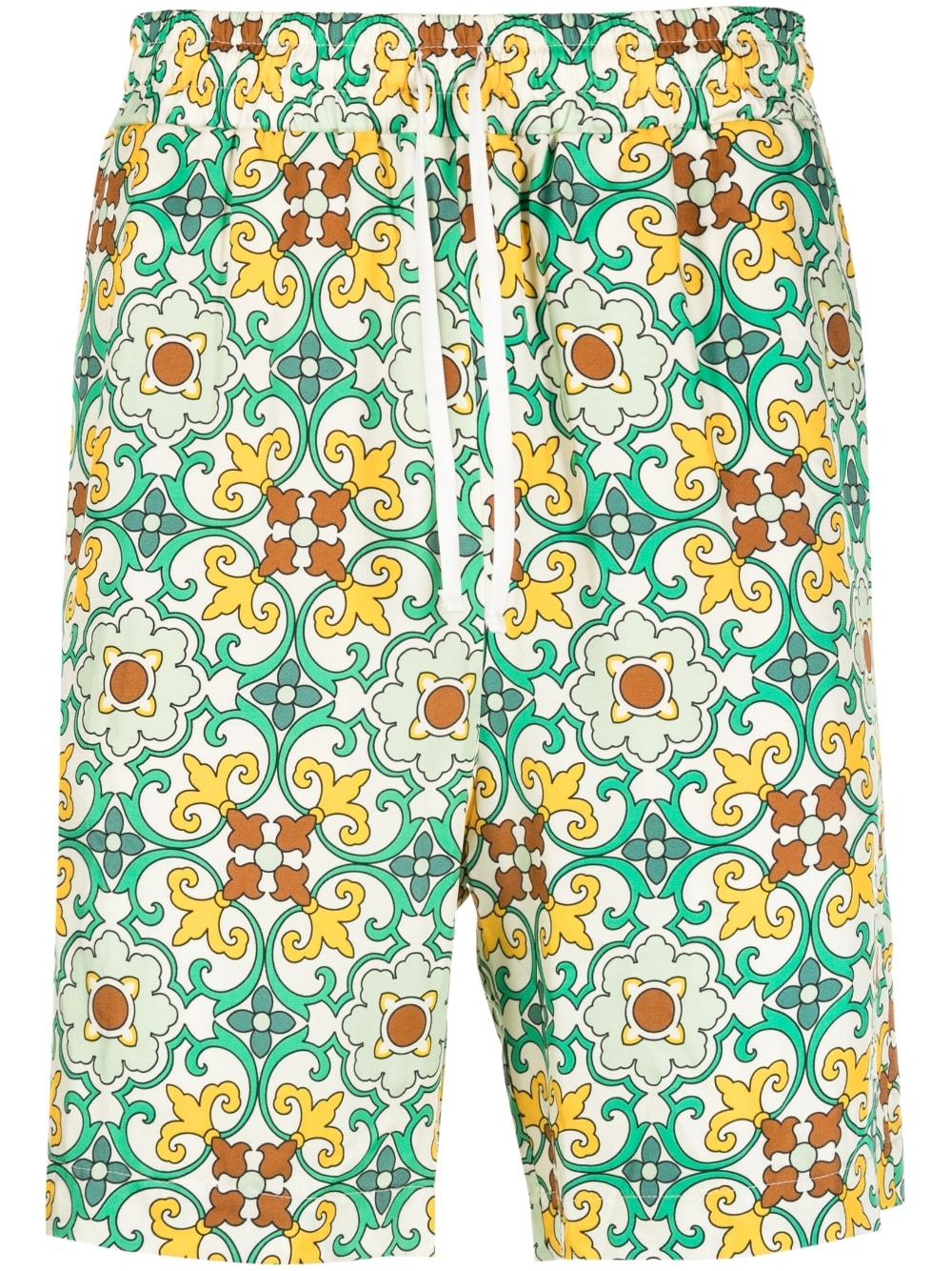 All-over graphic-print shorts BS122 VI004GN DRÔLE DE MONSIEUR 