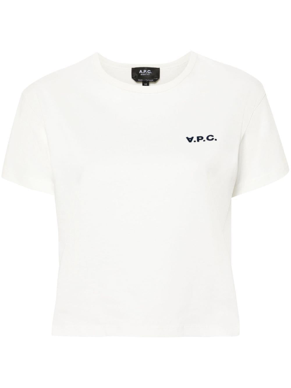 Logo-appliqué cropped T-shirt<BR/><BR/> COHBQ F26390TAE A.P.C. 