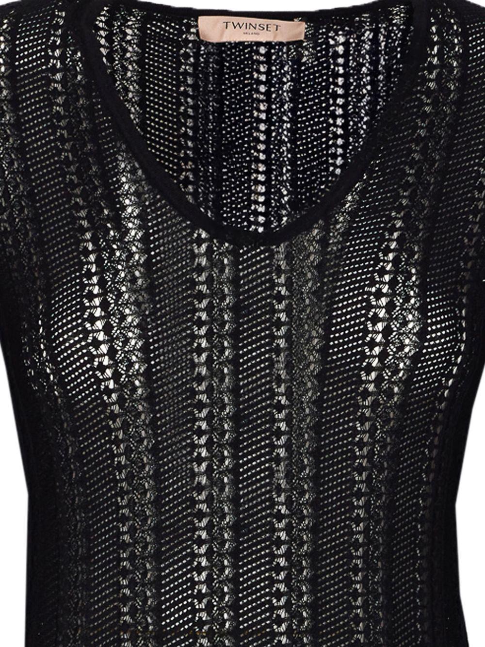 Short knit dress with flounces<BR/> 252TP3180 00006 TWINSET 