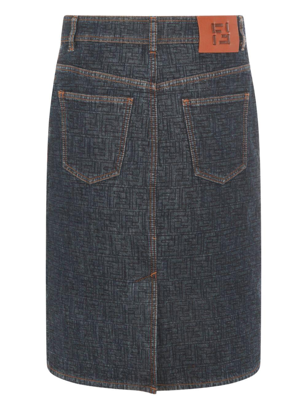 FF denim skirt FLQ604 AW82F1UKI FENDI 