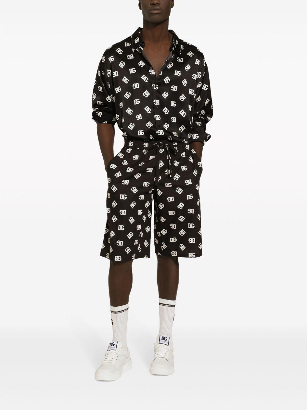 Monogram-print bermuda shorts<BR/><BR/><BR/> GV37AT GH563HNVAA DOLCE & GABBANA 