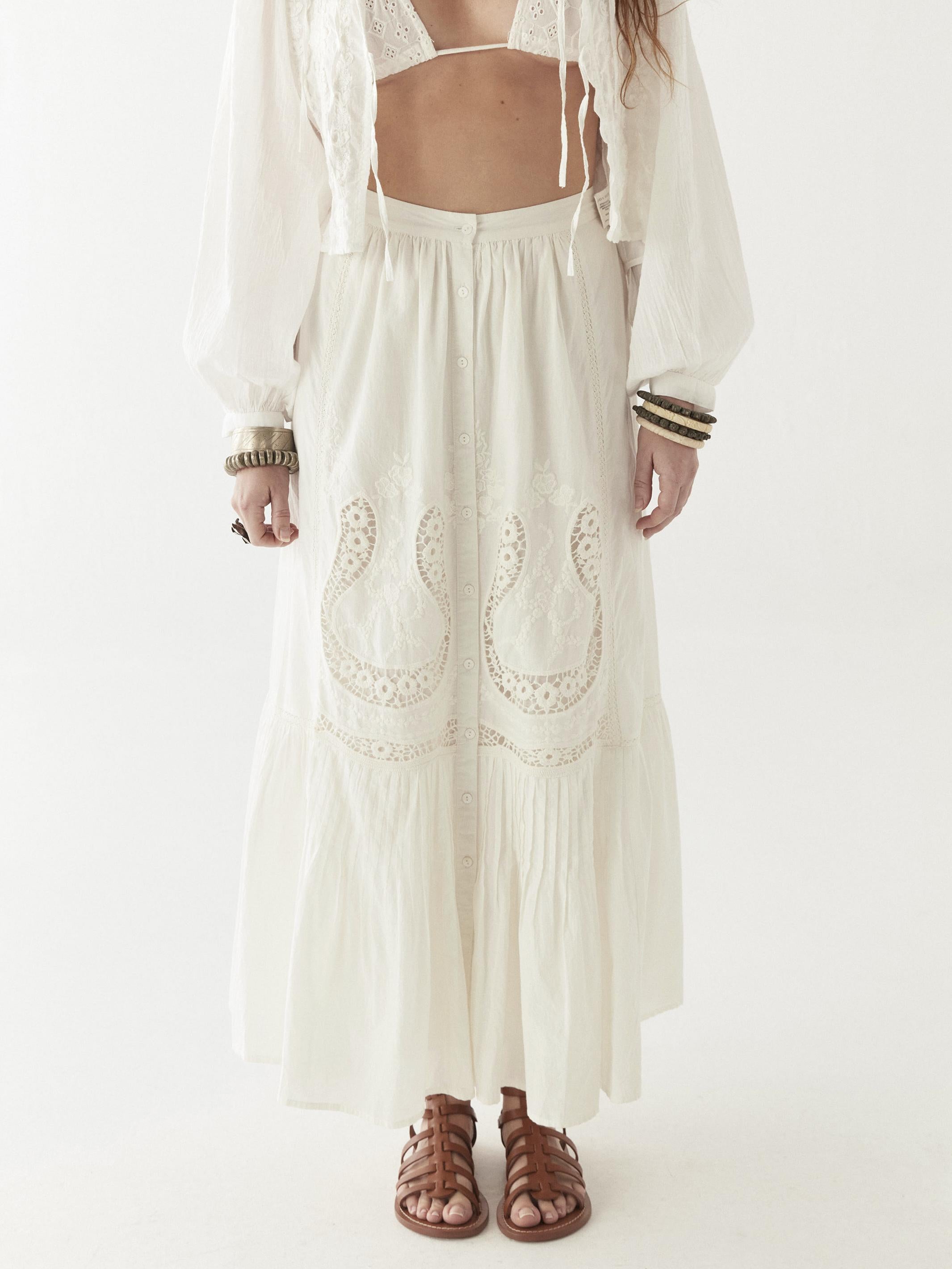 luisa skirt LUISA WHITE LILLIES MAISON HOTEL 