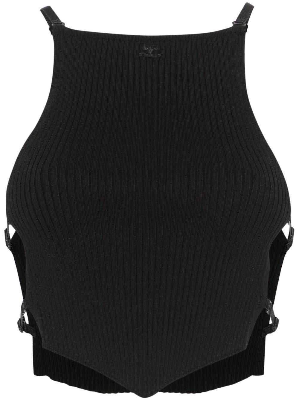 Ribbed crop top<BR/><BR/><BR/> 125MTO383FI0001 9999 COURRÈGES 