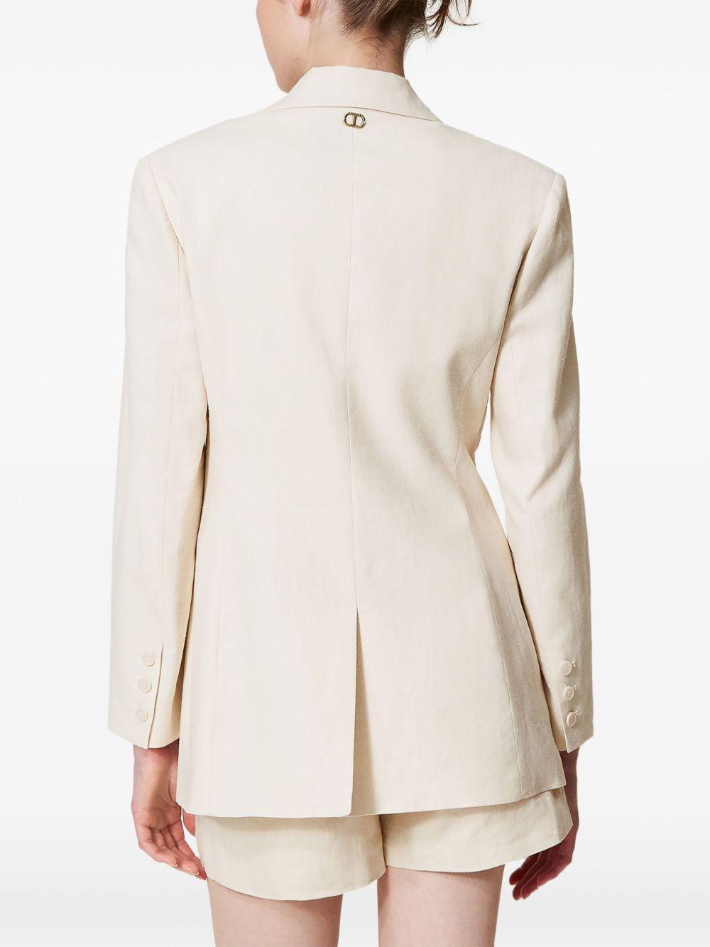 Linen blend jacket with embroidery 251TP2160 00059 TWINSET 