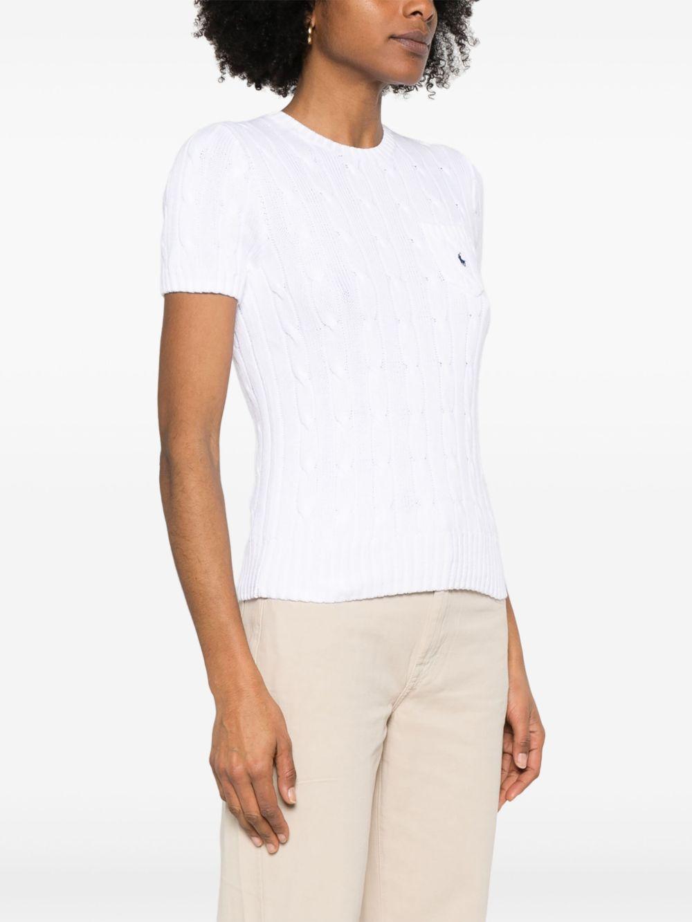 Cable-knit top<BR/><BR/><BR/> 211895379005 WHITE POLO RALPH LAUREN 