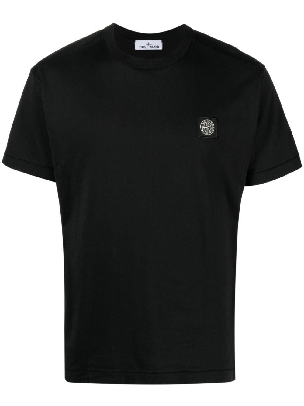 Compass-appliqué cotton T-shirt<BR/><BR/><BR/> 2100039 S0013V0029 STONE ISLAND 