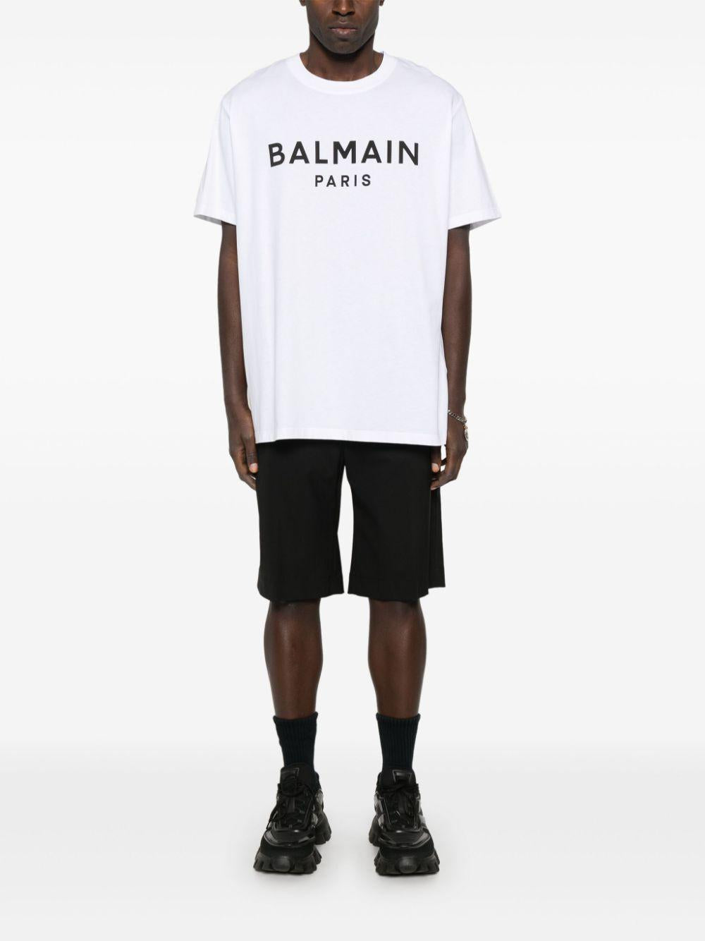 Logo-print T-shirt<BR/><BR/><BR/> EH1EG010BB73 GAB BALMAIN 