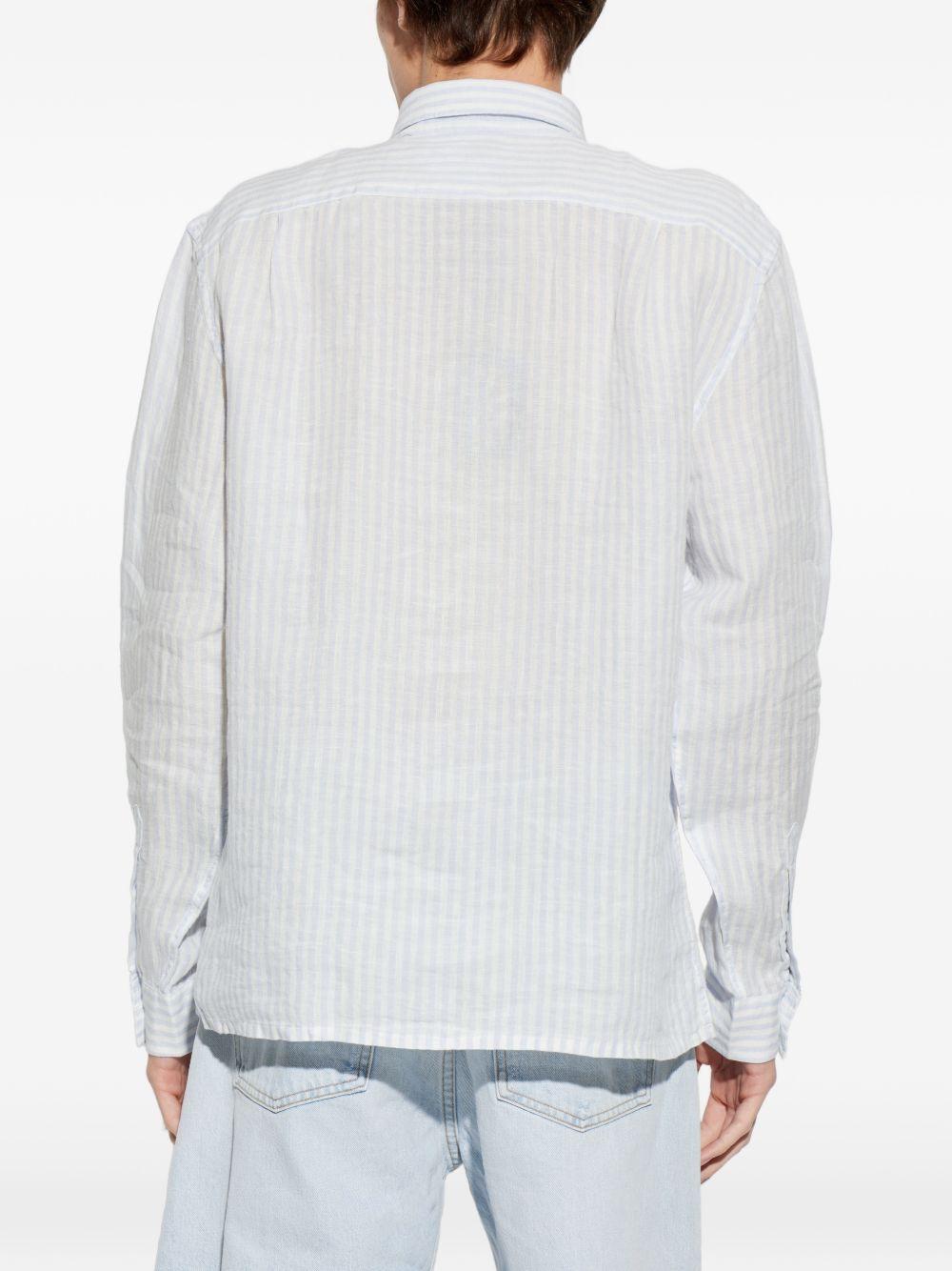 Regular fit striped linen shirt CH6985 29I LACOSTE 