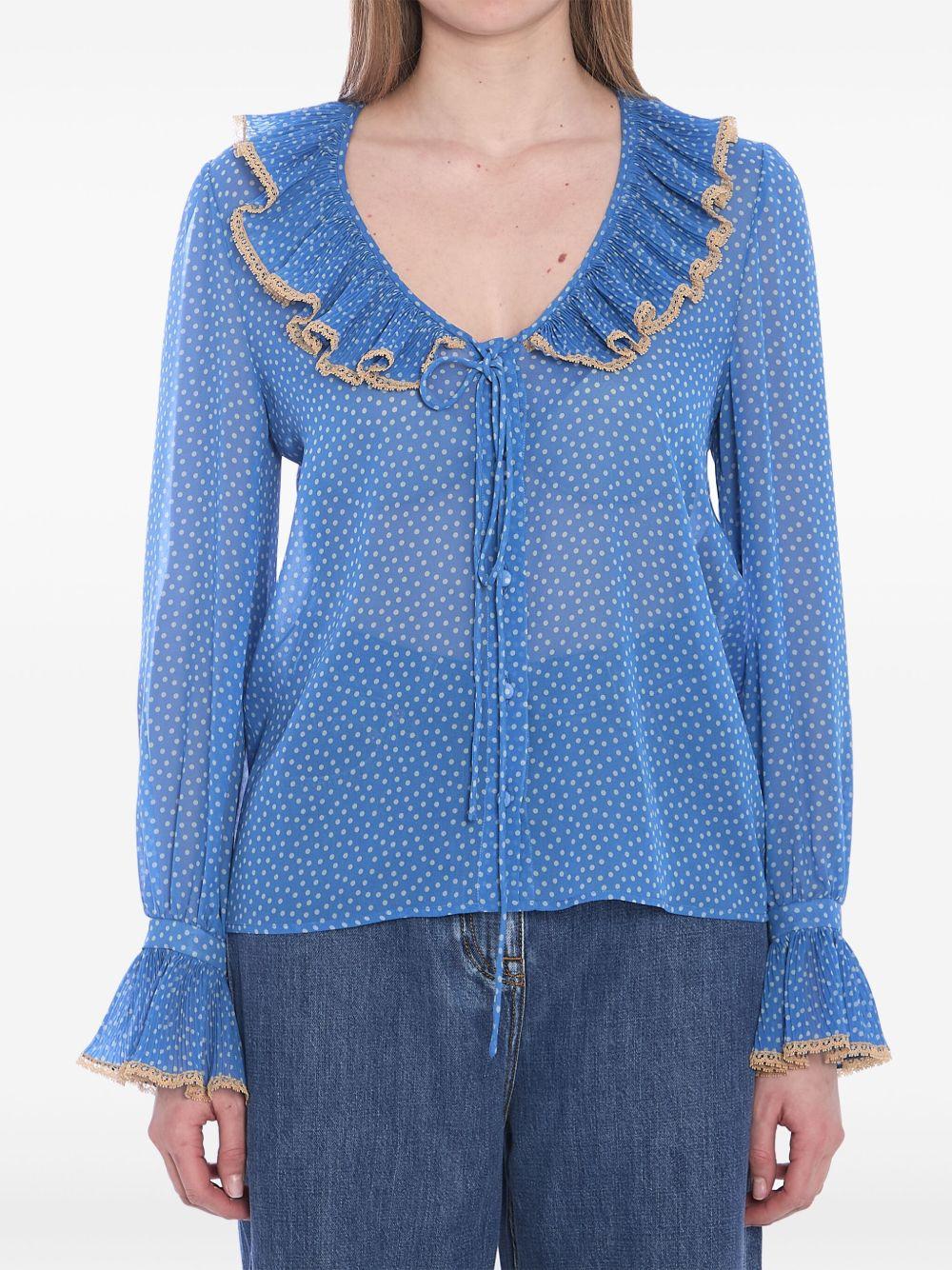 LIGHT GEORGETTE SHIRT WITH POIS 6B0AB7H19B7 DEP VALENTINO GARAVANI 