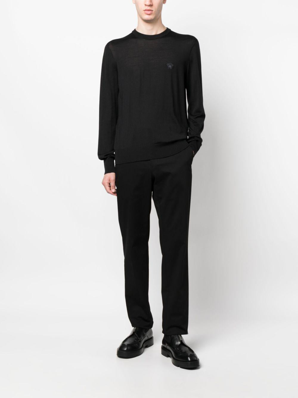 Embroidered wool-blend jumper<BR/><BR/><BR/> 1010534 1A076141B000 VERSACE 