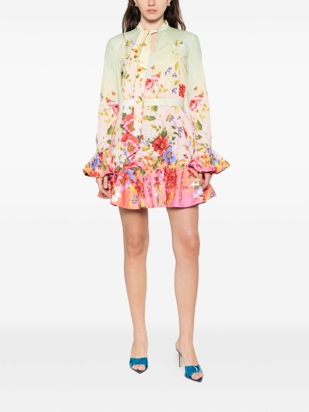 Miami Print Mini Dress WQT104 3AR32D0509 ROBERTO CAVALLI 
