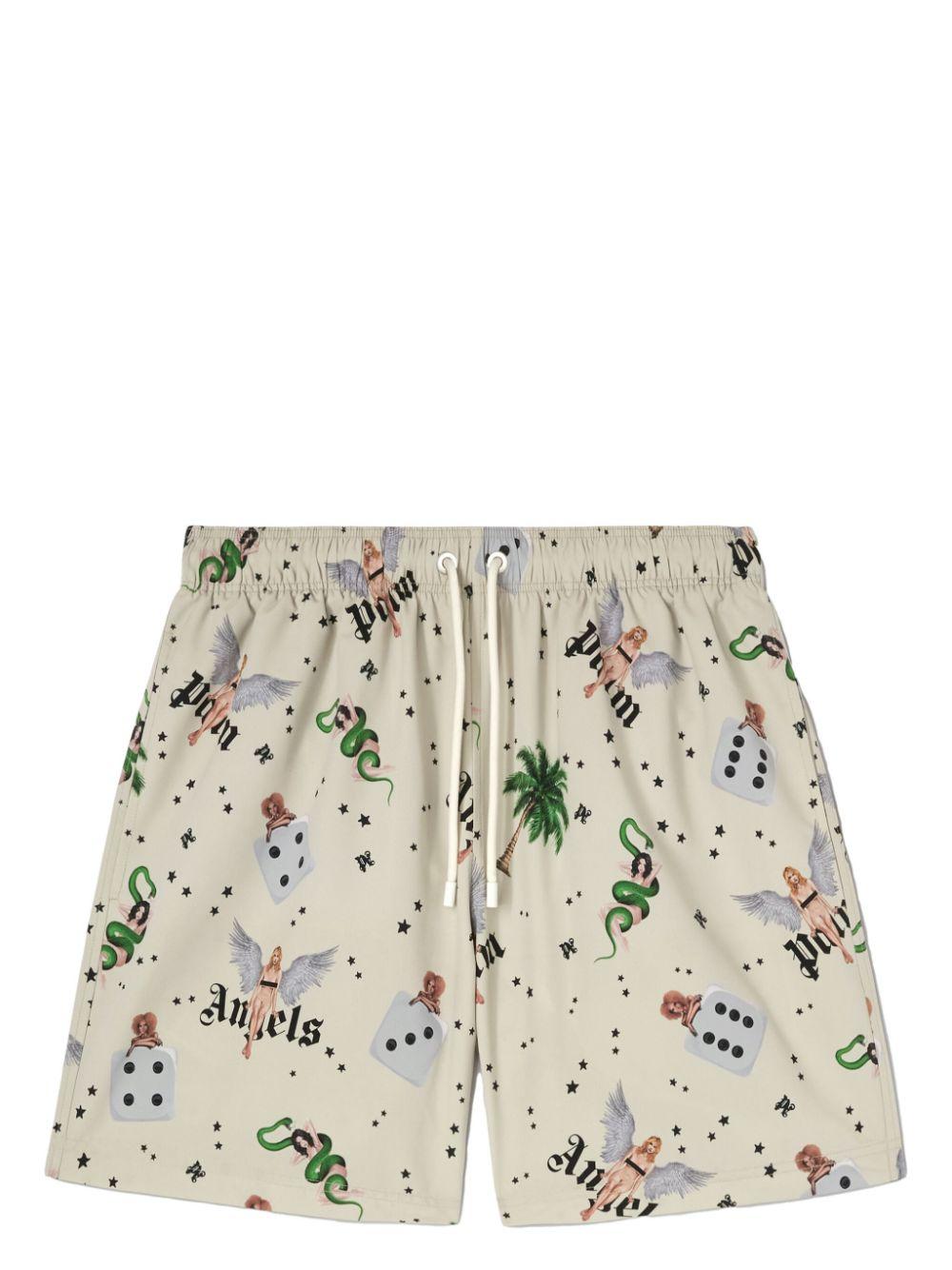Pin-Up swim shorts<BR/><BR/><BR/> PMFD012S25FAB005 0B84 PALM ANGELS 