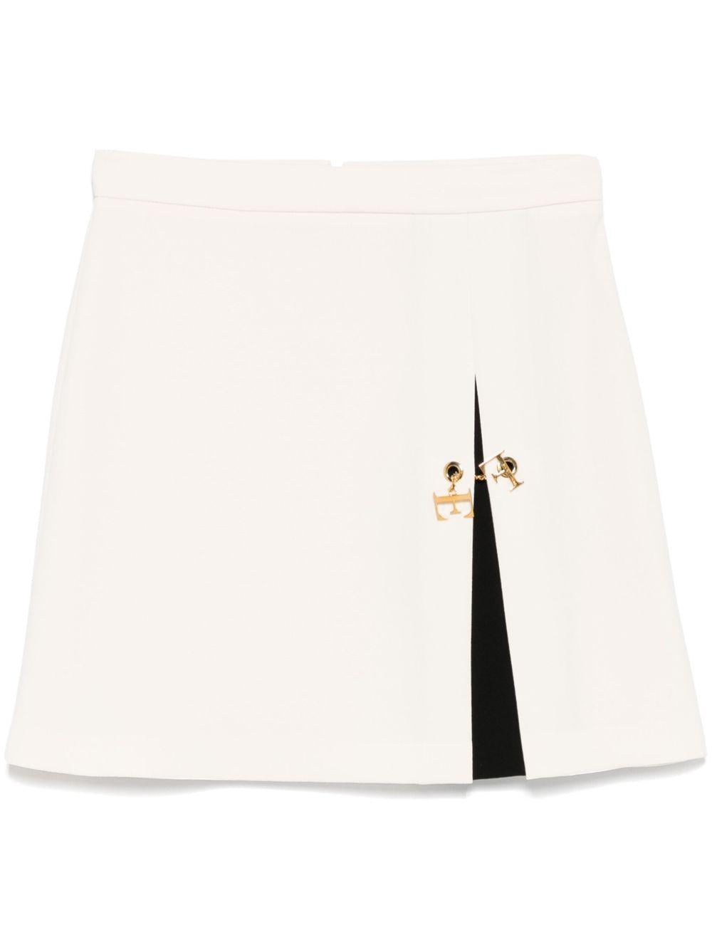 Two-tone crepe mini skirt<BR/><BR/> GO07951E2 E84 ELISABETTA FRANCHI 