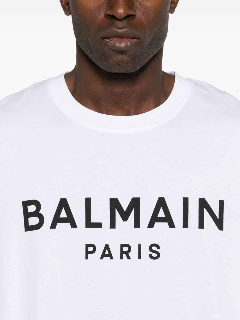 Logo-print T-shirt<BR/><BR/><BR/> EH1EG010BB73 GAB BALMAIN 