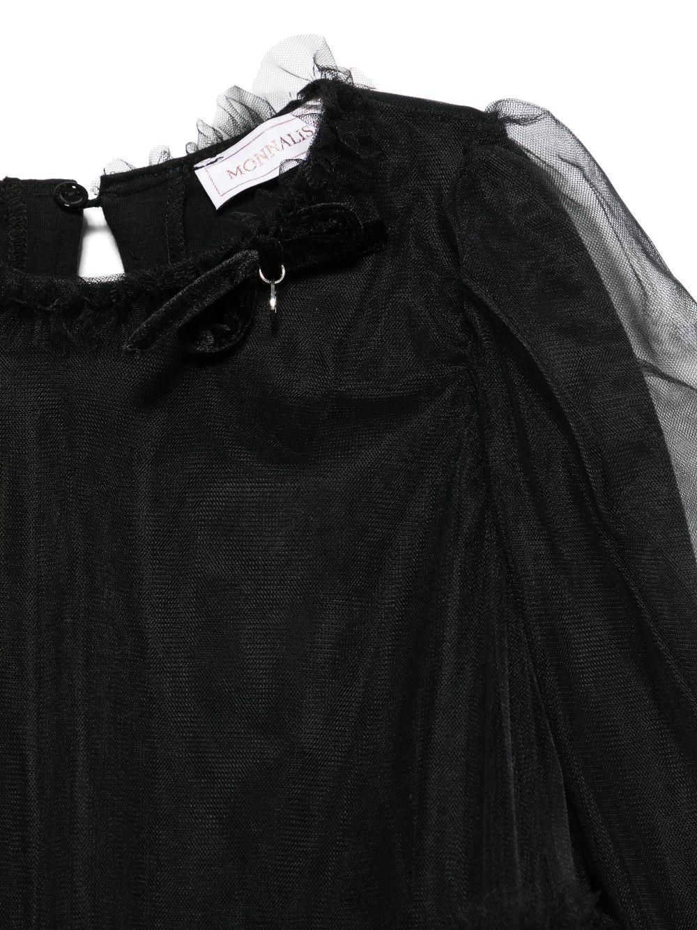 Tulle-overlay dress<BR/><BR/><BR/> 17D900 T99450050 MONNALISA 