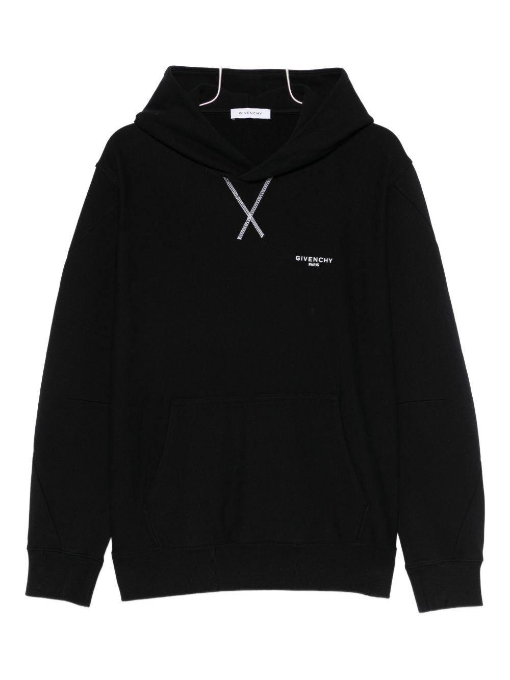 Couture Seam hoodie in fleece embroidered GIVENCHY Paris BMJ0NH3YS1 001 GIVENCHY 