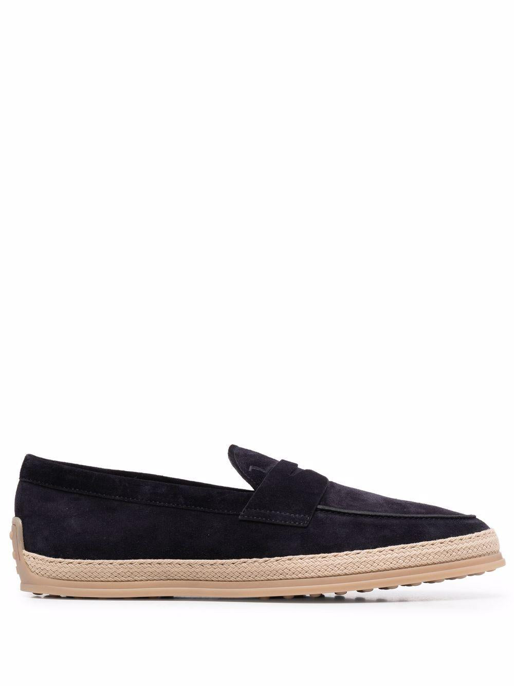 Woven-trim penny loafers<BR/><BR/> XXM0TV0FQ80 BYEU824 TOD'S 