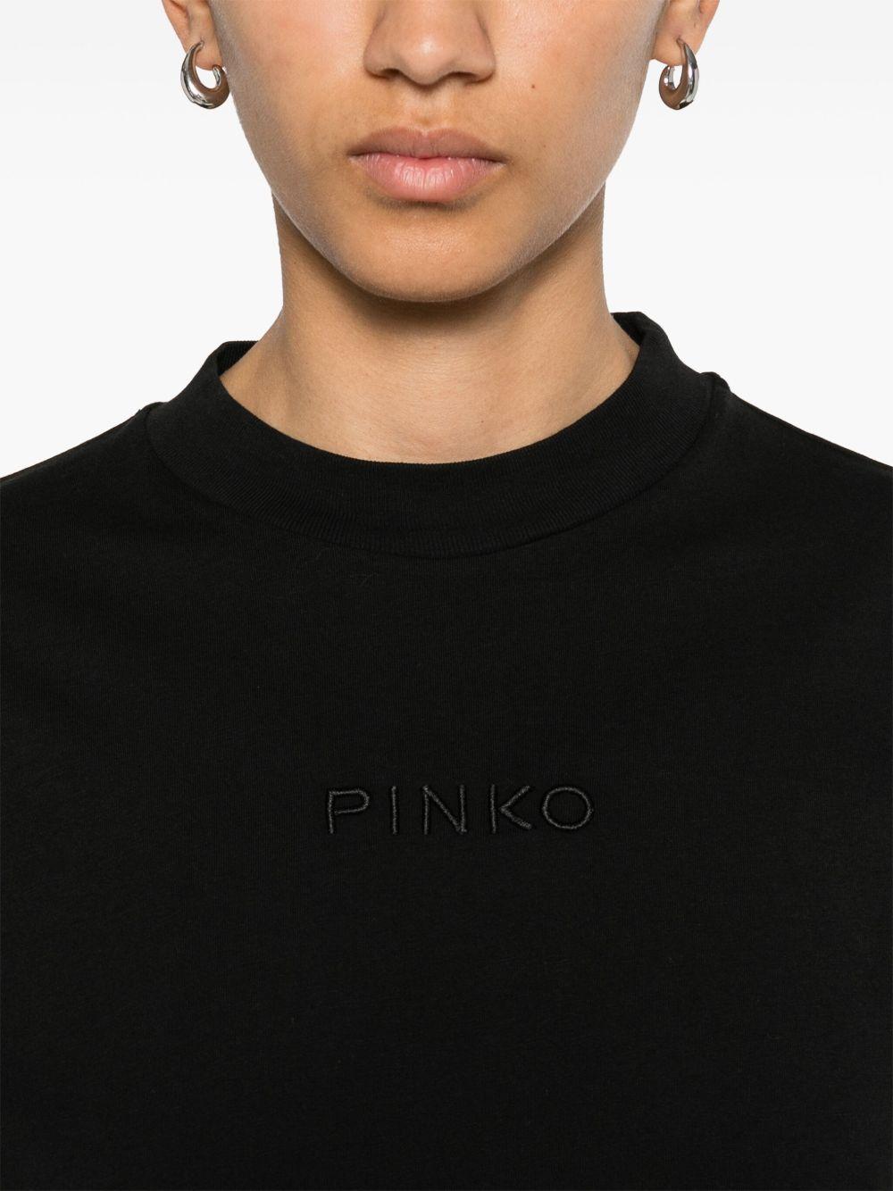 Embroidered-logo T-shirt<BR/><BR/><BR/> 104604 A2F8Z99 PINKO 