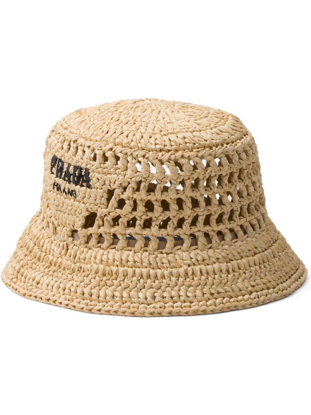 Woven straw hat<BR/><BR/><BR/> 1HC137 2C2TF0018 PRADA 