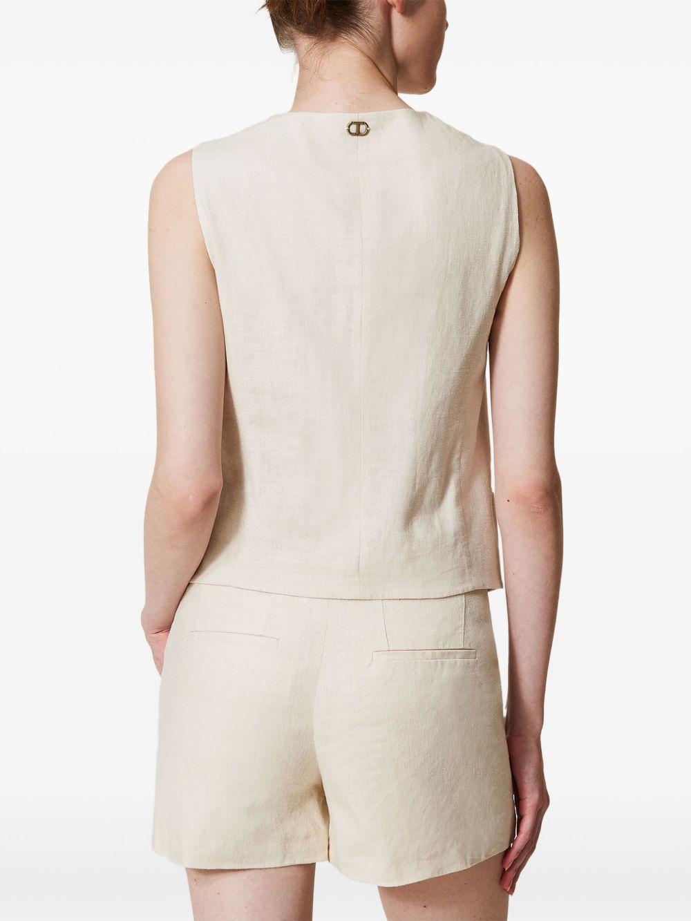 Linen blend shorts with embroidery 251TP2162 00059 TWINSET 