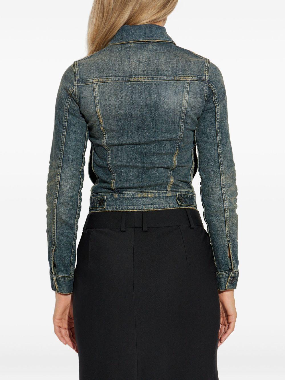 Ruched Denim Jacket 849899 TTW893394 BALENCIAGA 