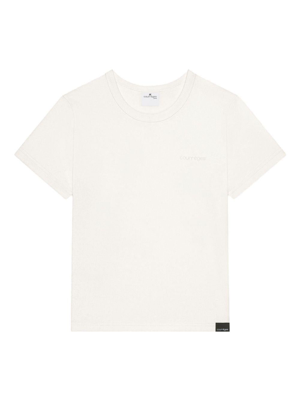 EMBROIDERED T-SHIRT 325JTS217JS0233 0001 COURRÈGES 