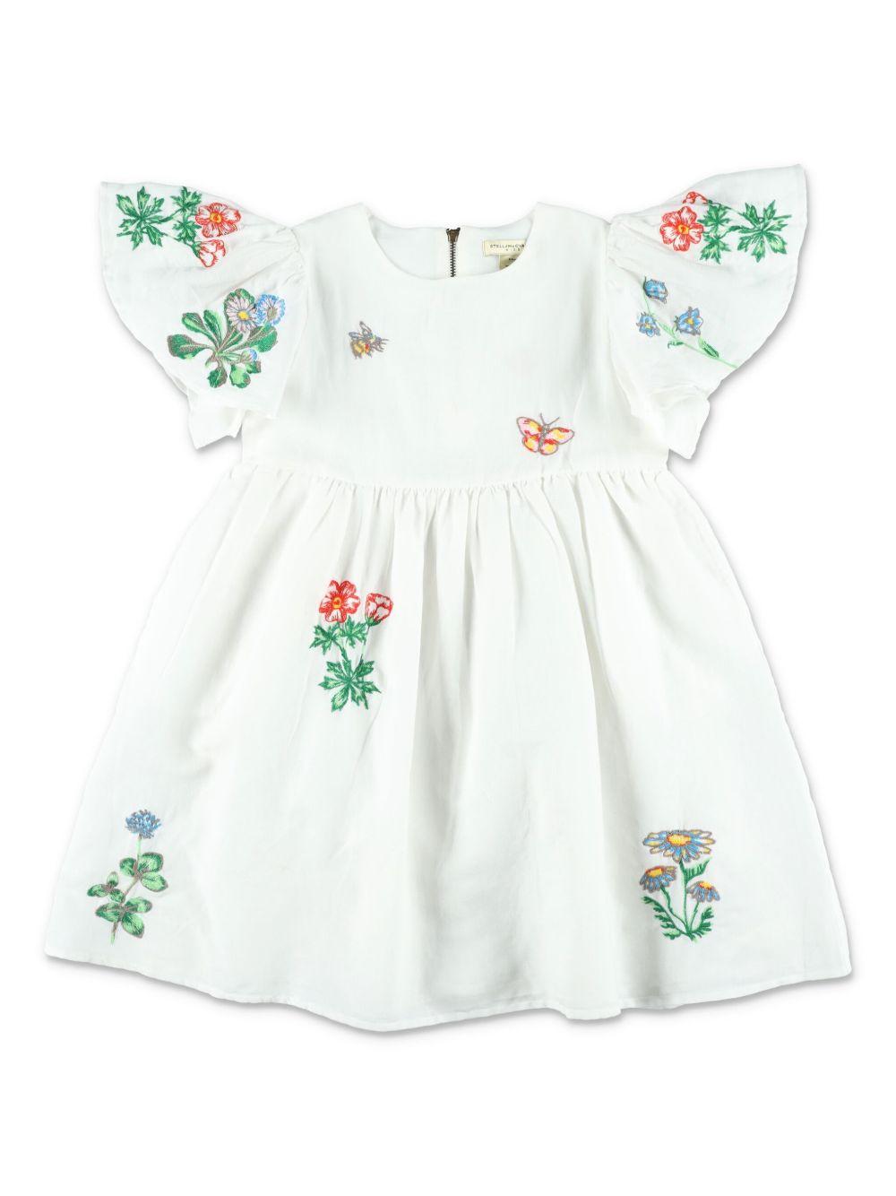 Flutter-sleeve floral dress TW1E11 Z0138101 STELLA McCARTNEY KIDS 