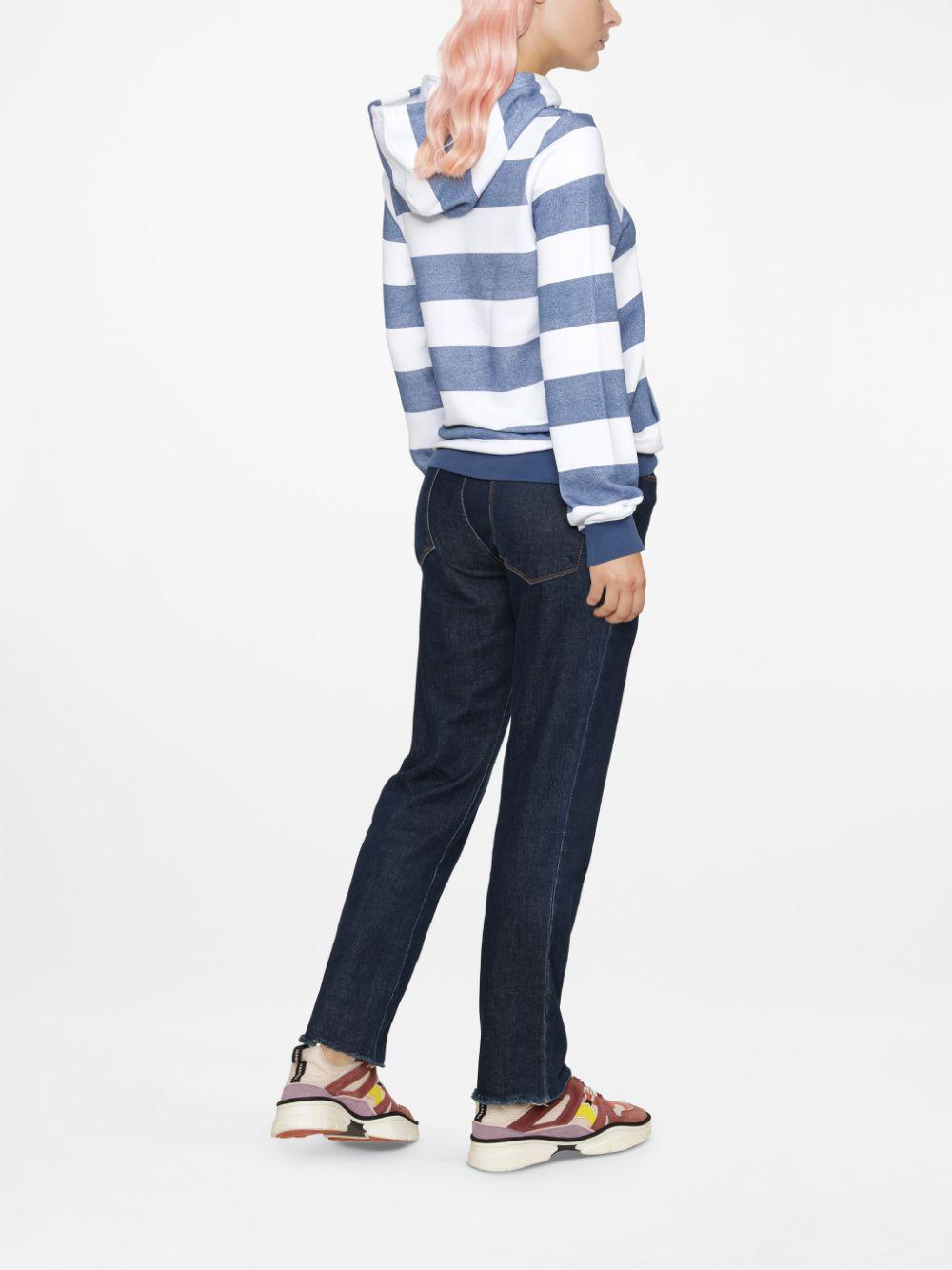 chalk white/steel blue  striped logo-print hoodie CHS22AJH10080 99G SEE BY CHLOÉ 