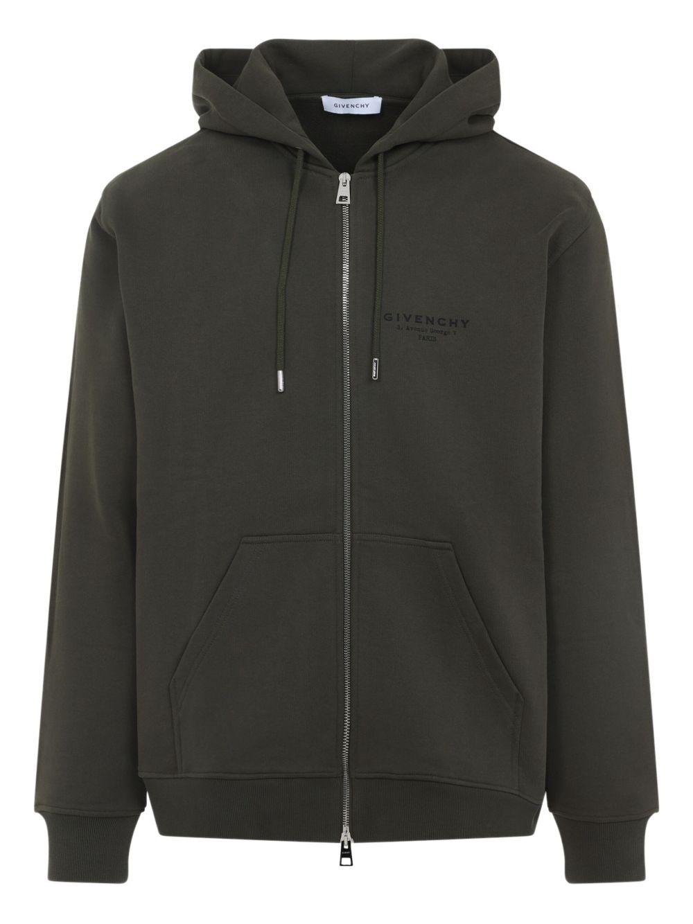 Zipped hoodie in fleece with GIVENCHY Stamp print BMJ0NJ3YRJ 305 GIVENCHY 