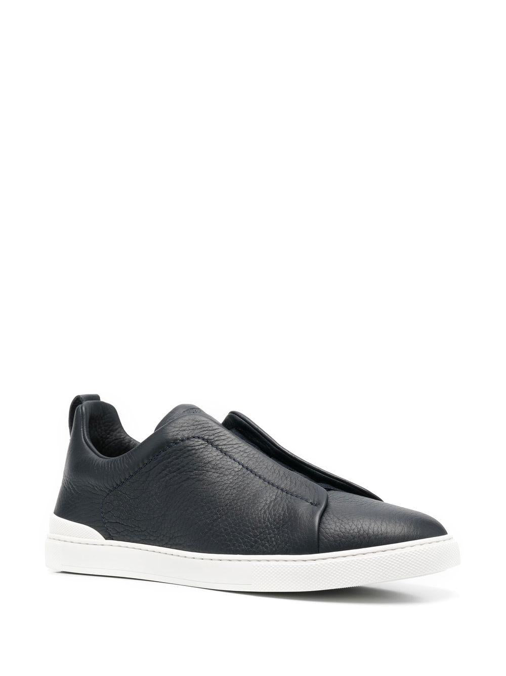 Slip-on leather sneakers<BR/><BR/><BR/> LHCVO S4667ZNAV ZEGNA 