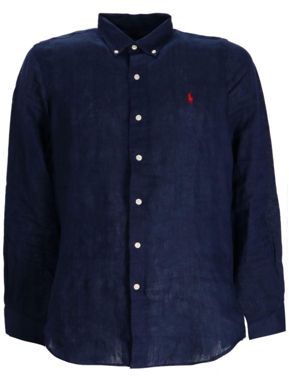Polo Pony-embroidered shirt<BR/><BR/><BR/> 710966294006 NEWPORT NAVY POLO RALPH LAUREN 
