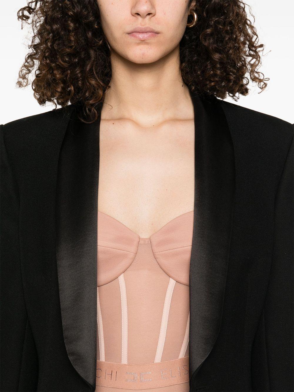 Bodysuit in crêpe and tulle fabrics BO02351E2 283 ELISABETTA FRANCHI 