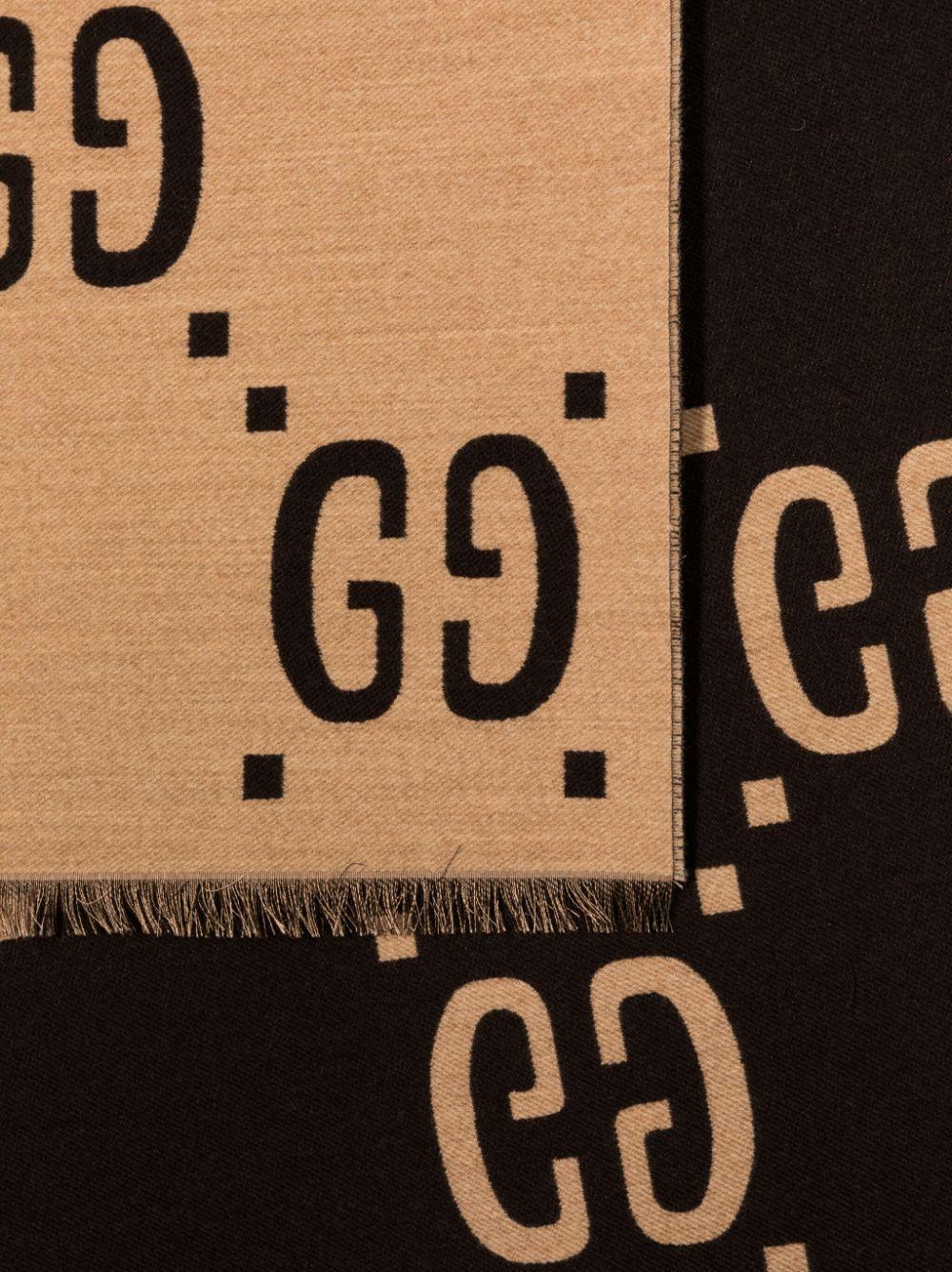 GG-jacquard frayed scarf<BR/> 495592 4G3502179 GUCCI 