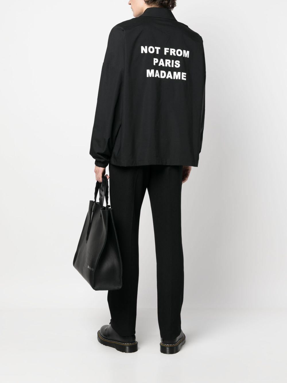 slogan buttoned jacket PERM-JT183 PA014BL DRÔLE DE MONSIEUR 