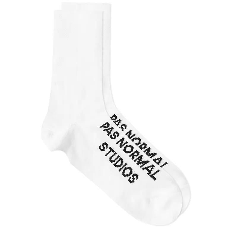 Pas Normal Studios logo oversock NA1904H WHITE PAS NORMAL STUDIOS 