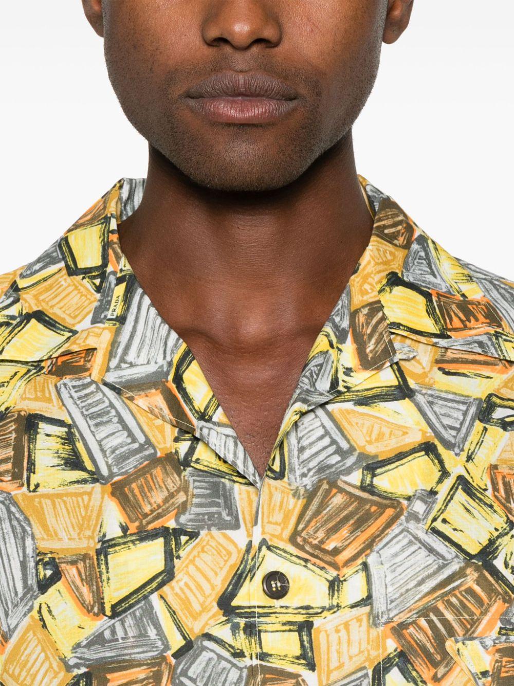 Illustration-print shirt<BR/><BR/><BR/> UCS414 16YBF0010 PRADA 