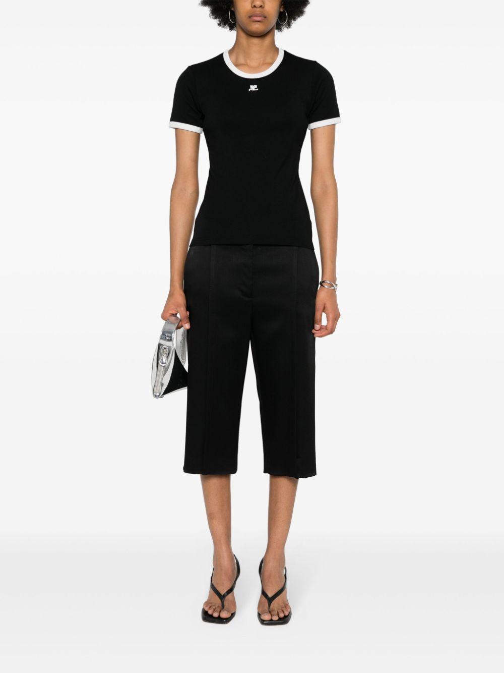 Logo-patch contrasting-trim T-shirt VESJTS017JS0070 9901 COURRÈGES 