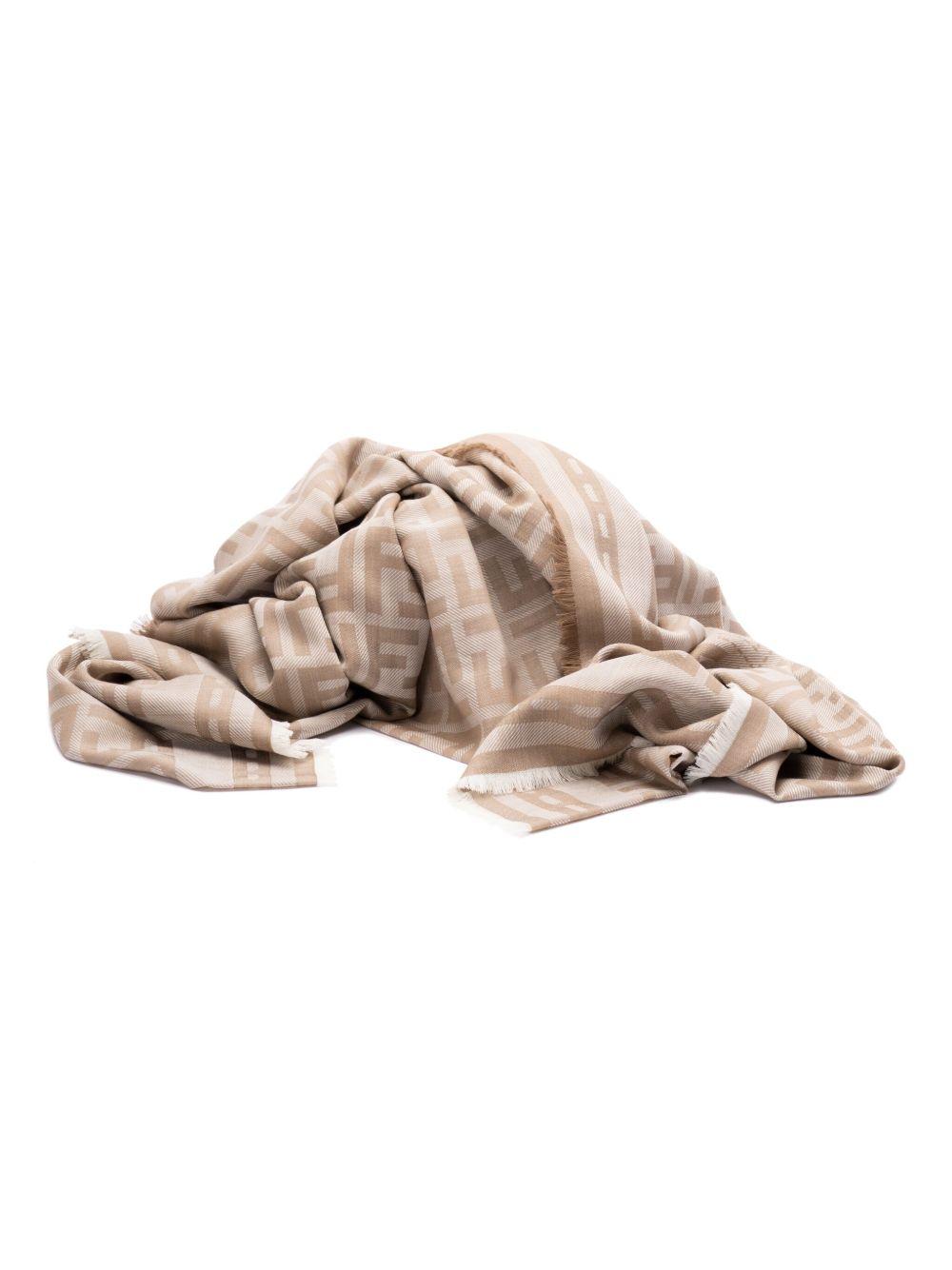 Monogram-pattern scarf<BR/><BR/><BR/> FXT069 AUM1F0QD3 FENDI 