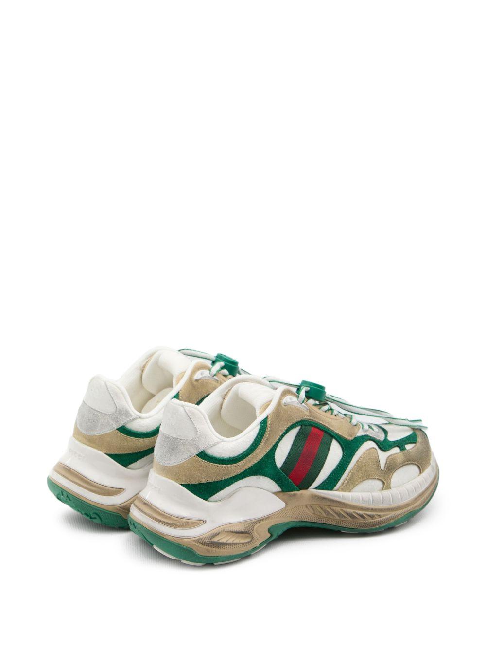 LEATHER SNEAKERS WITH WEB DETAIL 853709 AAGGM9251 GUCCI 