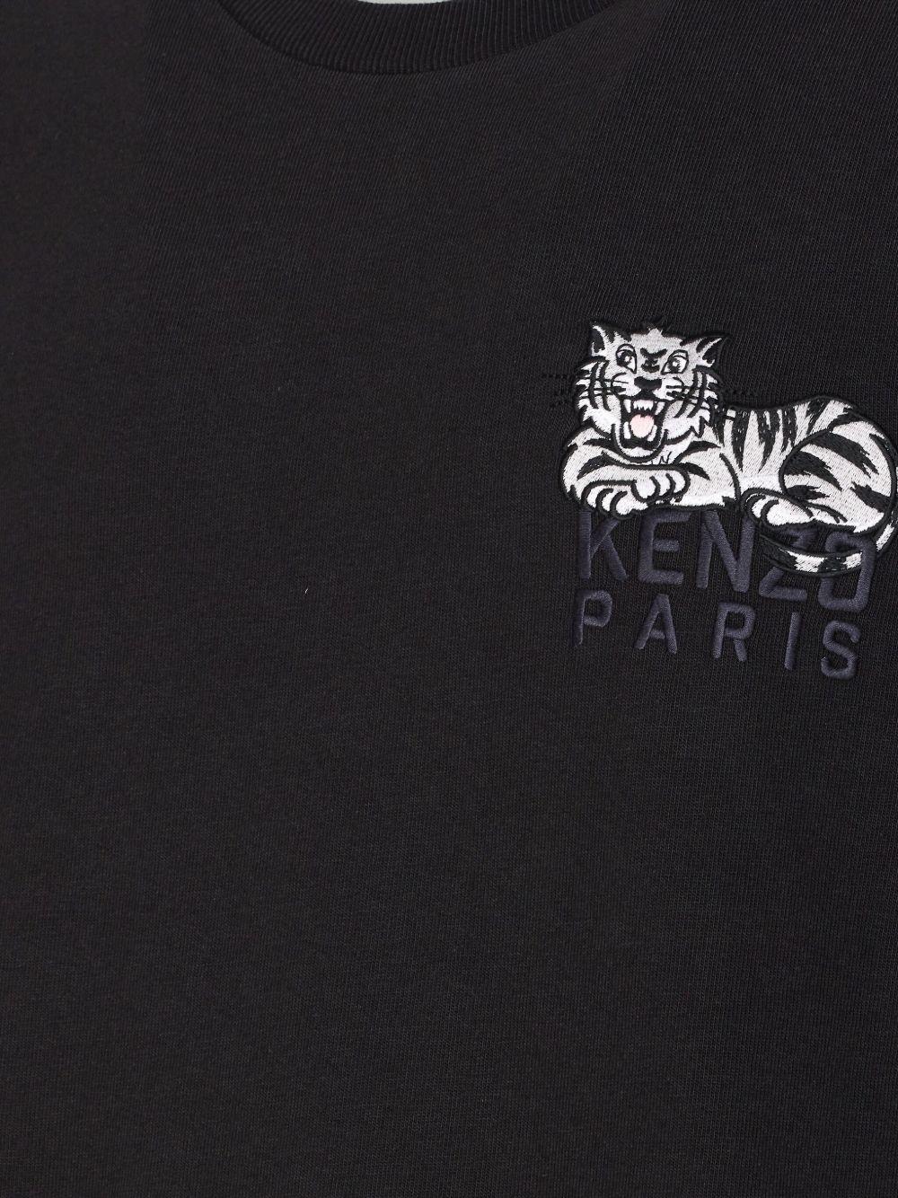 'KENZO Happy Tiger' embroidered T-shirt in cotton FF65TS2554SI 99JBLACK KENZO 