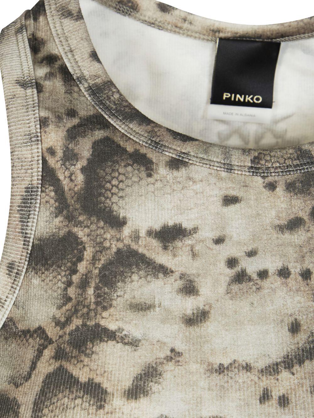 STRETCH COTTON TANK TOP WITH ANIMAL PRINT 106919 A3DPCZ9 PINKO 