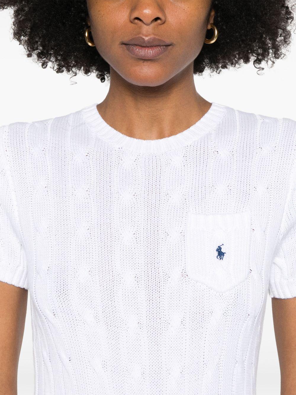 Cable-knit top<BR/><BR/><BR/> 211895379005 WHITE POLO RALPH LAUREN 