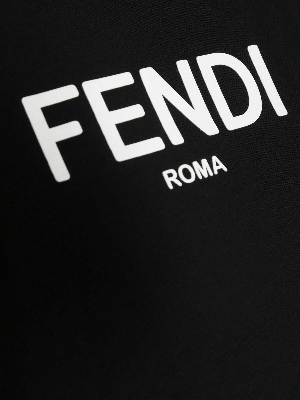 Logo-print detail T-shirt JFI276 7AJF0GME FENDI KIDS 