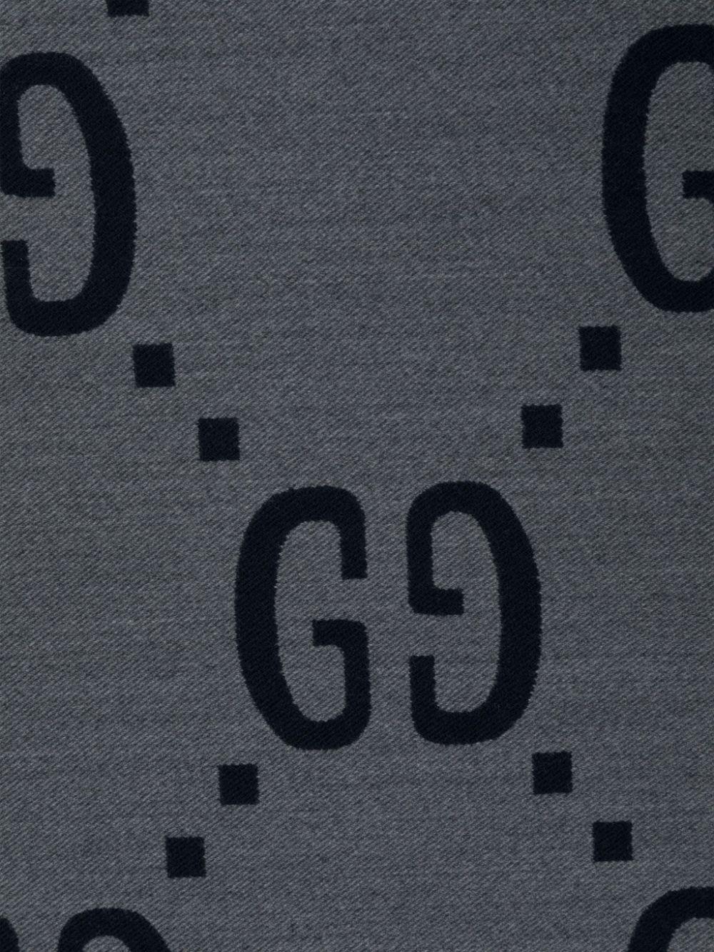 GG-jacquard frayed scarf<BR/><BR/> 495592 4G3504063 GUCCI 